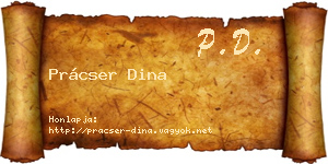 Prácser Dina névjegykártya